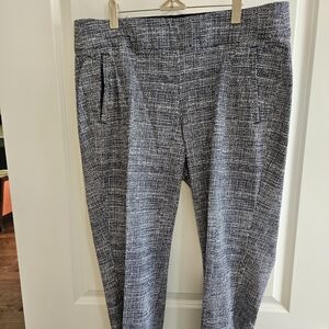 Stylish Women's Navy Blue and White Trousers